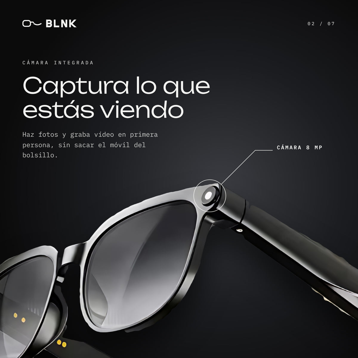 Gafas inteligentes con IA y cámara