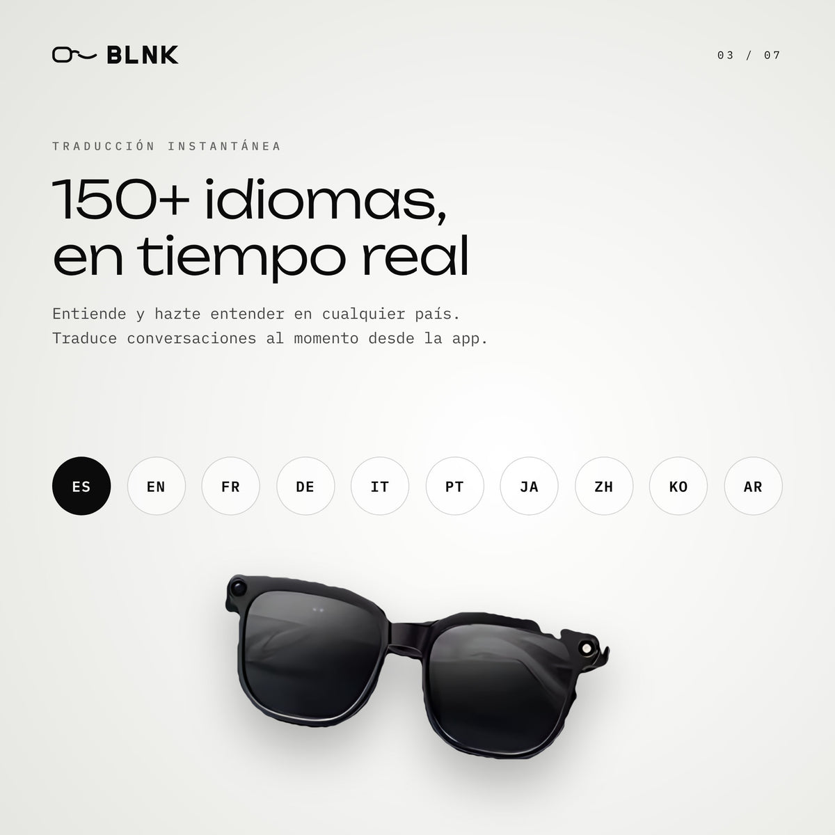 Gafas inteligentes con IA y cámara